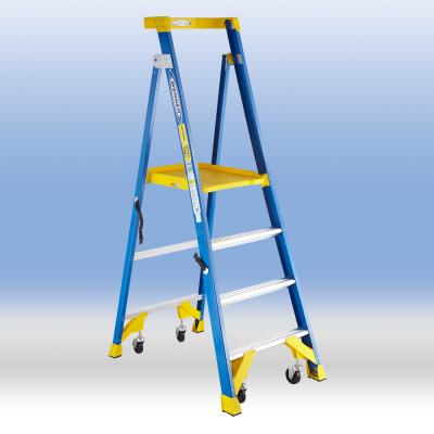 Single-side Platform Step Ladder (with wheel self-locking)